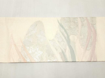 平和屋着物＊夏物　九寸名古屋帯　竜田川　銀糸　正絹　逸品　CABL1411tx