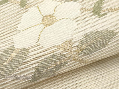 平和屋着物＊夏物　八寸名古屋帯　絽綴れ　枝椿文　金銀糸　正絹　逸品　CABL1413tx