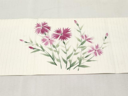平和屋着物＊夏物　九寸名古屋帯　手描き　撫子　CABL1417tx