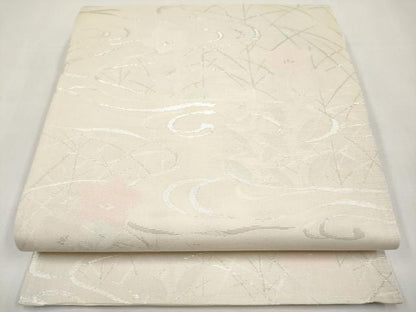 平和屋着物＊夏物　六通柄袋帯　桔梗　銀糸　正絹　逸品　未使用　CABL1423tx