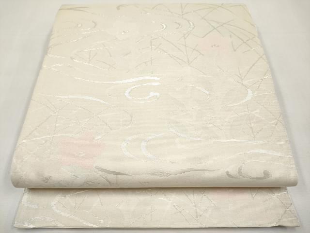 平和屋着物＊夏物　六通柄袋帯　桔梗　銀糸　正絹　逸品　未使用　CABL1423tx