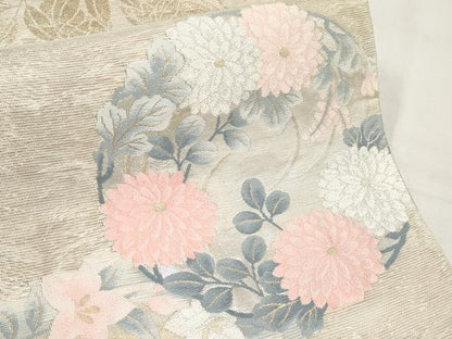 平和屋着物＊夏物　六通柄袋帯　花丸文　金銀糸　正絹　逸品　CABL1429tx