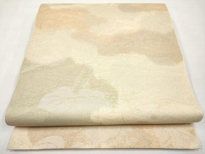 平和屋着物＊夏物　六通柄袋帯　葡萄蔦の葉文　銀糸　正絹　逸品　CABL1436tx