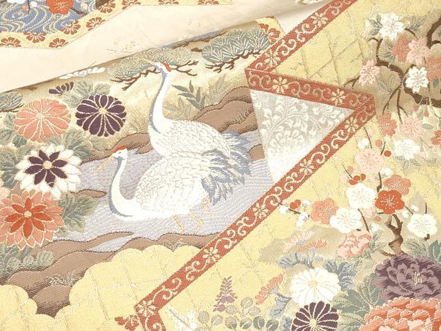 平和屋本店▼六通柄袋帯　唐織　屏風花車文　本金箔九百錦　正絹　逸品　CABL1441tx