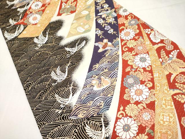 平和屋本店▼六通柄袋帯　唐織　几帳流水紋　本金箔　正絹　逸品　CABL1458tx