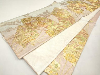 平和屋本店▼六通柄袋帯　桃山瑞華秀麗　本金箔　正絹　逸品　CABL1465tx