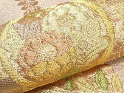 平和屋本店▼六通柄袋帯　桃山瑞華秀麗　本金箔　正絹　逸品　CABL1465tx