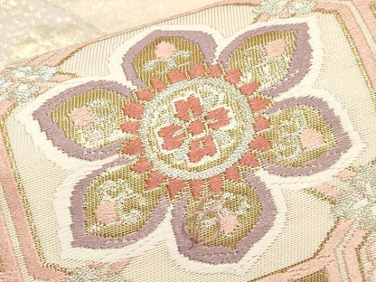 平和屋本店▼六通柄袋帯　唐織　蜀江更紗唐草文　本金箔二重織　正絹　逸品　CABL1471tx