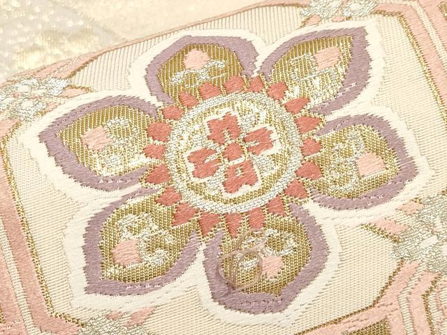 平和屋本店▼六通柄袋帯　唐織　蜀江更紗唐草文　本金箔二重織　正絹　逸品　CABL1471tx