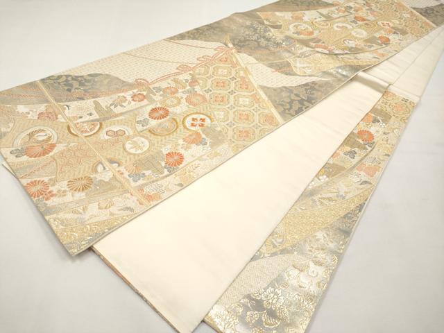 平和屋本店▼六通柄袋帯　慶長小袖几帳文　本金二重箔　正絹　逸品　CABL1479tx