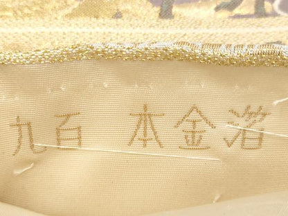 平和屋本店▼六通柄袋帯　唐織　琳派源氏物語絵巻　九百　本金箔　正絹　逸品　CABL1480tx