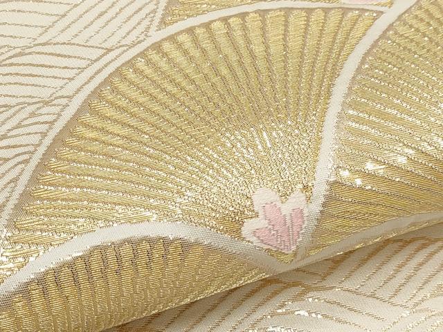平和屋本店▼六通柄袋帯　松葉青海波　純金箔　24K　正絹　逸品　CABL1481tx