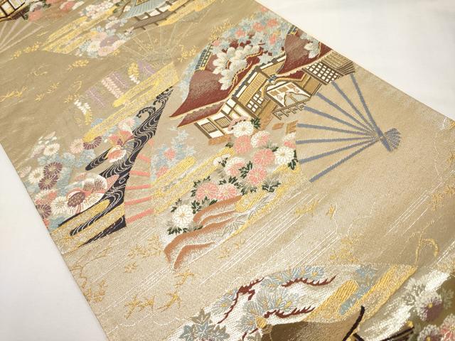平和屋本店▼六通柄袋帯　珀穎　九百本金錦　正絹　逸品　CABL1482tx