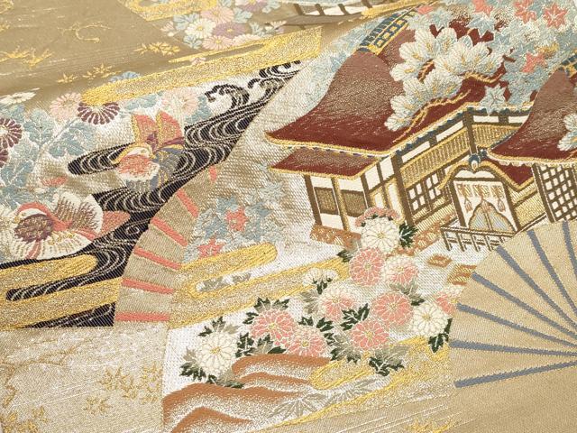 平和屋本店▼六通柄袋帯　珀穎　九百本金錦　正絹　逸品　CABL1482tx