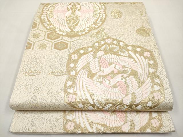 平和屋本店▼六通柄袋帯　唐織　正倉院古代裂　純金箔24K　正絹　逸品　CABL1484tx