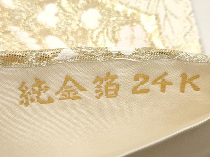 平和屋本店▼六通柄袋帯　唐織　正倉院古代裂　純金箔24K　正絹　逸品　CABL1484tx