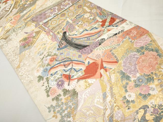 平和屋本店▼六通柄袋帯　唐織　姫几帳の調　本金箔　正絹　逸品　CABL1491tx