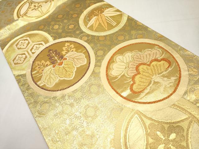 平和屋本店▼六通柄袋帯　花丸文　艶飾箔　本金箔　鈴乃屋扱い　正絹　逸品　CABL1498tx