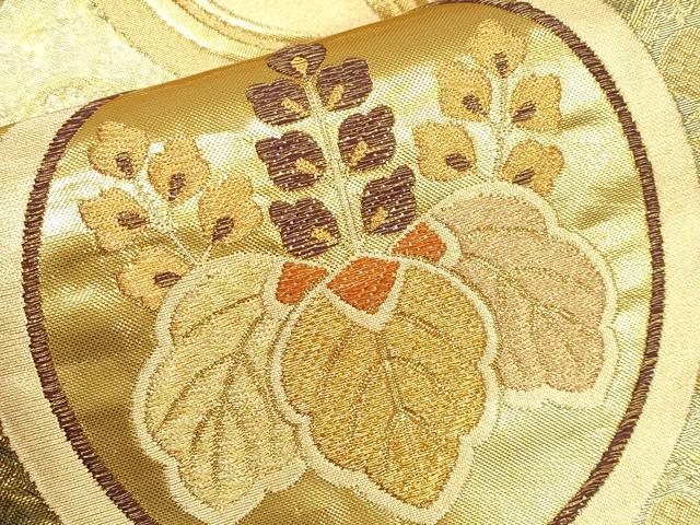 平和屋本店▼六通柄袋帯　花丸文　艶飾箔　本金箔　鈴乃屋扱い　正絹　逸品　CABL1498tx