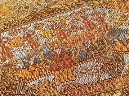 平和屋本店▼六通柄袋帯　祇園祭　古代はく　本金箔二重　正絹　逸品　未使用　CABL1501tx