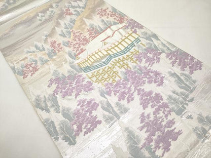 平和屋本店▼六通柄袋帯　清水寺　本金二重箔　正絹　逸品　CABL1510tx