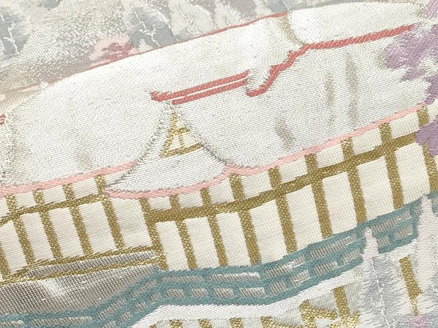 平和屋本店▼六通柄袋帯　清水寺　本金二重箔　正絹　逸品　CABL1510tx