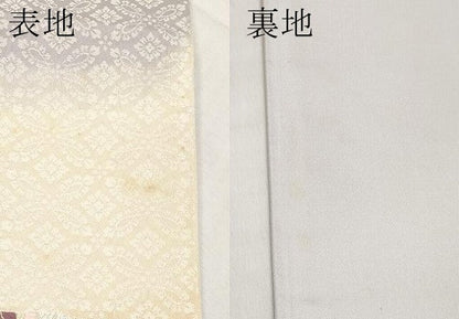 平和屋本店▼六通柄袋帯　唐織　道長丸紋純金箔24K　正絹　逸品　CABL1526tx