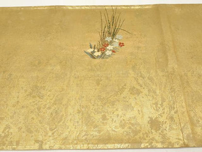 平和屋本店▼太鼓柄袋帯　飾花文　本金箔　正絹　逸品　CABL1532tx