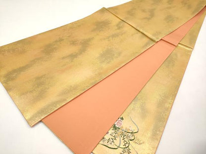 平和屋本店▼太鼓柄袋帯　飾花文　本金箔　正絹　逸品　CABL1533tx