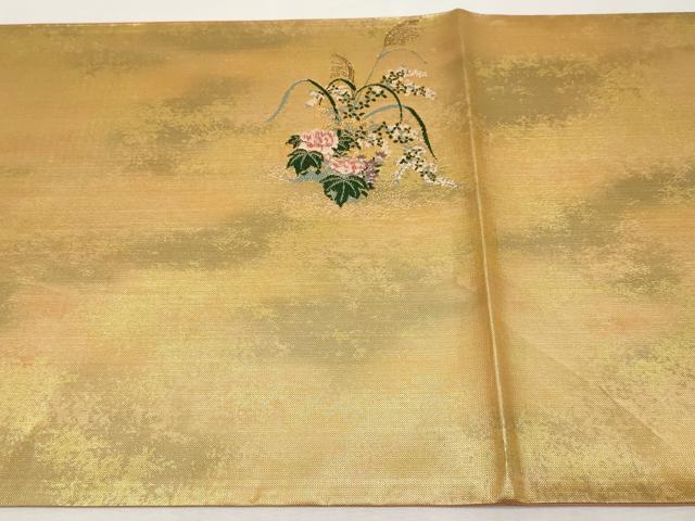 平和屋本店▼太鼓柄袋帯　飾花文　本金箔　正絹　逸品　CABL1533tx