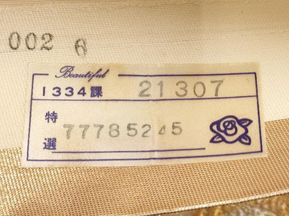 平和屋本店▼六通柄袋帯　扇面花鳥文　本金箔　正絹　逸品　CABL1535tx