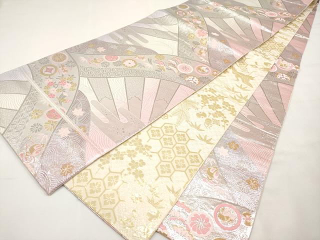 平和屋本店▼両面　全通柄袋帯　宝尽くし花文　純金箔全通　正絹　逸品　CABL1536tx