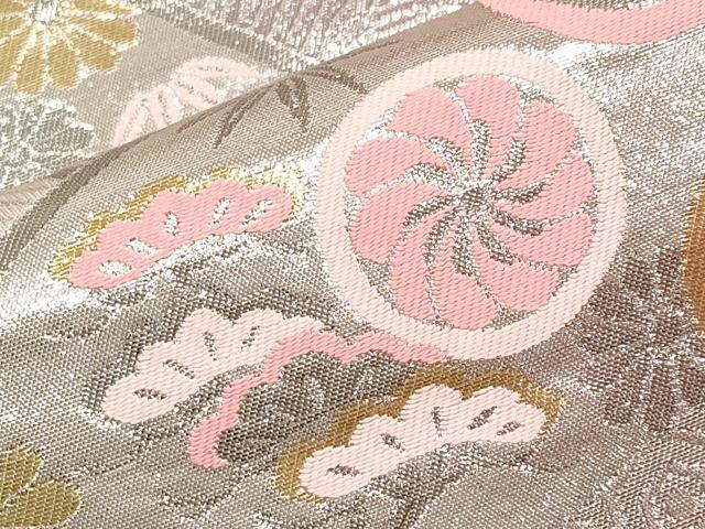 平和屋本店▼両面　全通柄袋帯　宝尽くし花文　純金箔全通　正絹　逸品　CABL1536tx