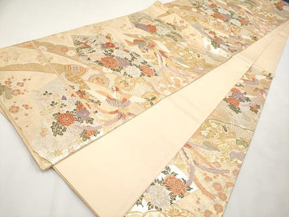 平和屋本店▼六通柄袋帯　唐織　秀鳳錦　本金二重箔　正絹　逸品　CABL1541tx