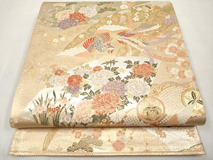 平和屋本店▼六通柄袋帯　唐織　秀鳳錦　本金二重箔　正絹　逸品　CABL1541tx