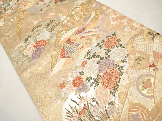 平和屋本店▼六通柄袋帯　唐織　秀鳳錦　本金二重箔　正絹　逸品　CABL1541tx