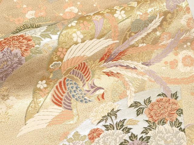 平和屋本店▼六通柄袋帯　唐織　秀鳳錦　本金二重箔　正絹　逸品　CABL1541tx