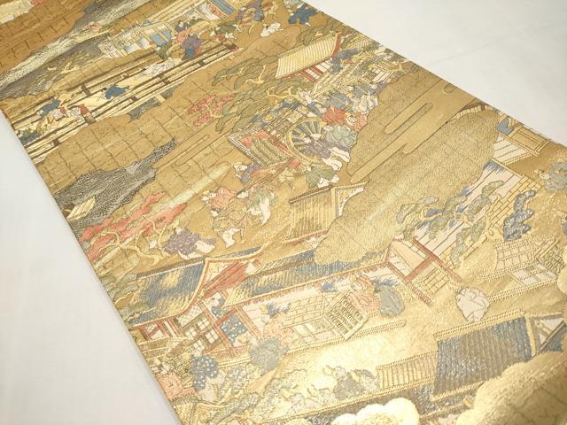 平和屋本店▼六通柄袋帯　舟木家　本金箔　正絹　逸品　CABL1554tx