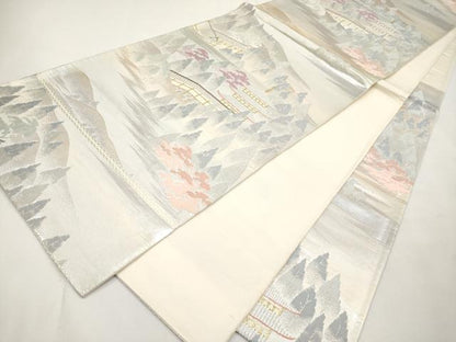 平和屋本店▼六通柄袋帯　高山寺　本金二重箔　正絹　逸品　CABL1581tx