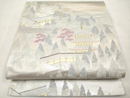 平和屋本店▼六通柄袋帯　高山寺　本金二重箔　正絹　逸品　CABL1581tx