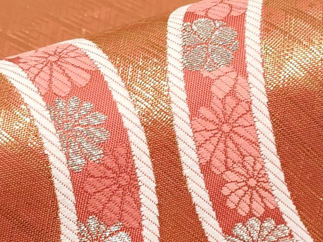 平和屋本店▼六通柄袋帯　立涌純金箔　正絹　逸品　CABL1583tx