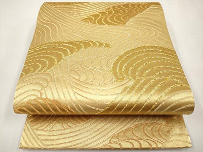 平和屋本店▼六通柄袋帯　流線文　純金箔　正絹　逸品　CABL1592tx