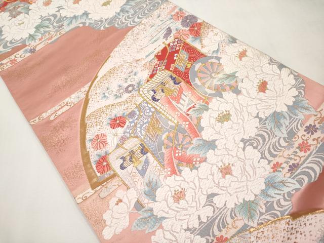 平和屋本店▼六通柄袋帯　唐織　吉祥緞子　本金箔　正絹　逸品　CABL1593tx
