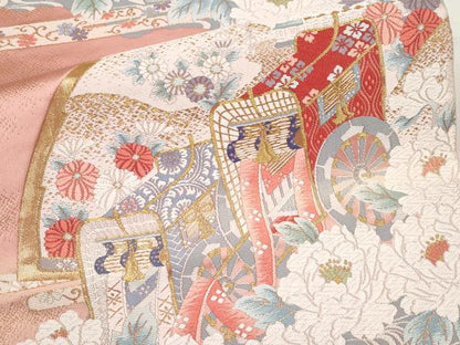 平和屋本店▼六通柄袋帯　唐織　吉祥緞子　本金箔　正絹　逸品　CABL1593tx