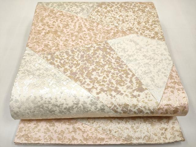 平和屋本店▼六通柄袋帯　切嵌　箔散らし　純金箔　正絹　逸品　CABL1597tx