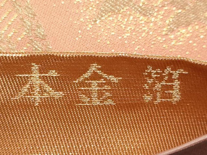 平和屋本店▼六通柄袋帯　色紙重ね群鶴花文　本金箔　正絹　逸品　CABL1600tx