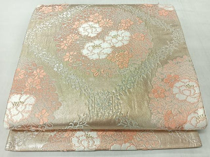 平和屋着物◎六通柄袋帯　唐織　蜀江花文　金銀糸　正絹　逸品　CABL1603nb