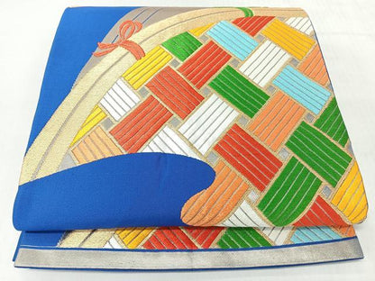 平和屋着物◎六通柄袋帯　唐織　籬　金銀糸　正絹　逸品　CABL1612nb