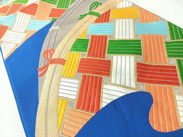 平和屋着物◎六通柄袋帯　唐織　籬　金銀糸　正絹　逸品　CABL1612nb