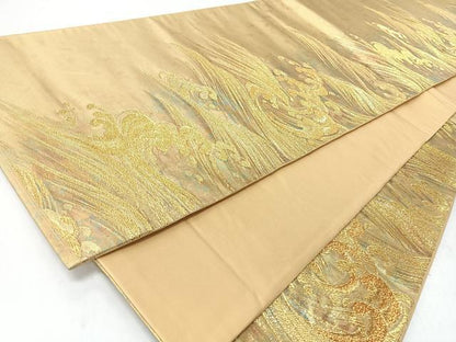 平和屋着物◎琳派袋帯　琳派　波がしら図　金糸　引箔　正絹　逸品　CABL1613nb